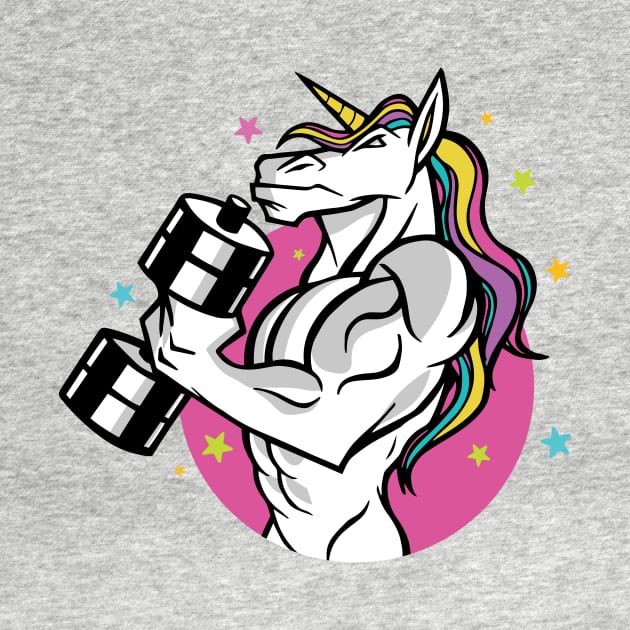 Workout Gym UNICORN fitness MUSCULAR by Midoart